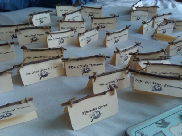 twig escort cards.. for my love bird themed wedding.. :  wedding twig bird theme woodland escort card diy IMAG0382