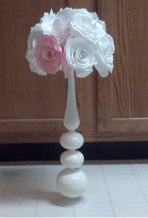 DIY centerpieces... coffee filter roses :  wedding Mock Resize