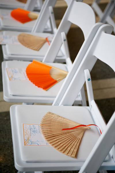 NonFloral Altar/Aisle Decorations :  wedding lantern fan aisle altar decoration paper decor blue orange inspiration diy invitations Fan