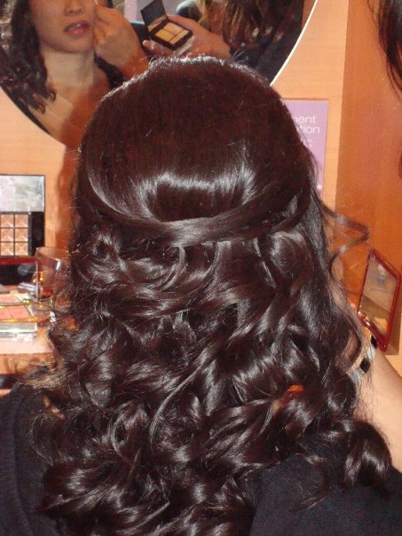 Please show me your half-updos! :  wedding hair half updo My Wedding Hair Back