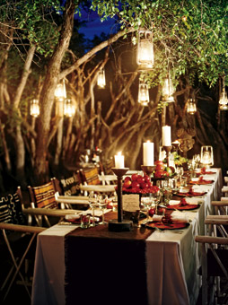 Please share pictures of centerpieces on rectangle tables :  wedding rectangle tables centerpieces flowers candles round tables 010 Primary