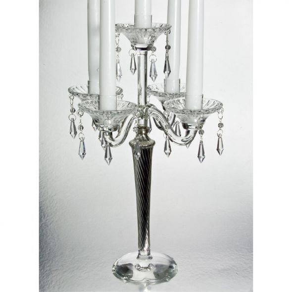5ARM Crystal Candelabra 39s with a silvertone base