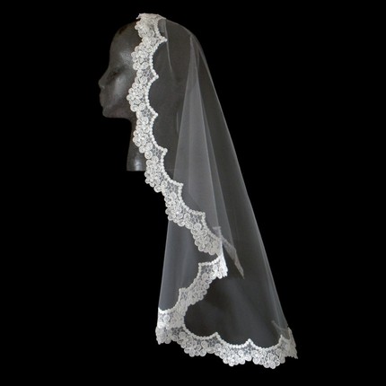 Have my dress! Now which veil? :  wedding veil mantilla Veil1