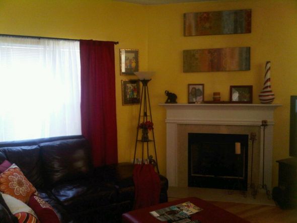 Did some decorating in my family room for the Spring... :  wedding decorating family room red Family Room 1