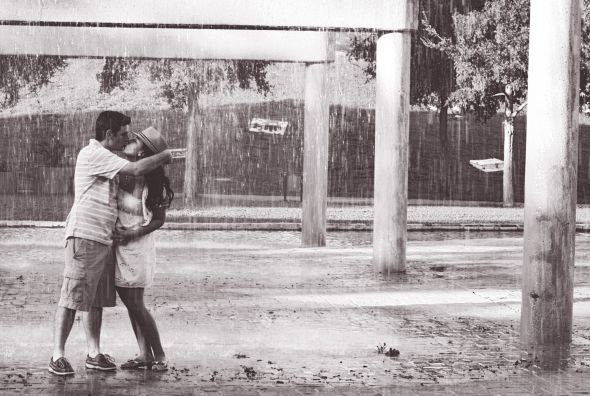 Kissing in the rain