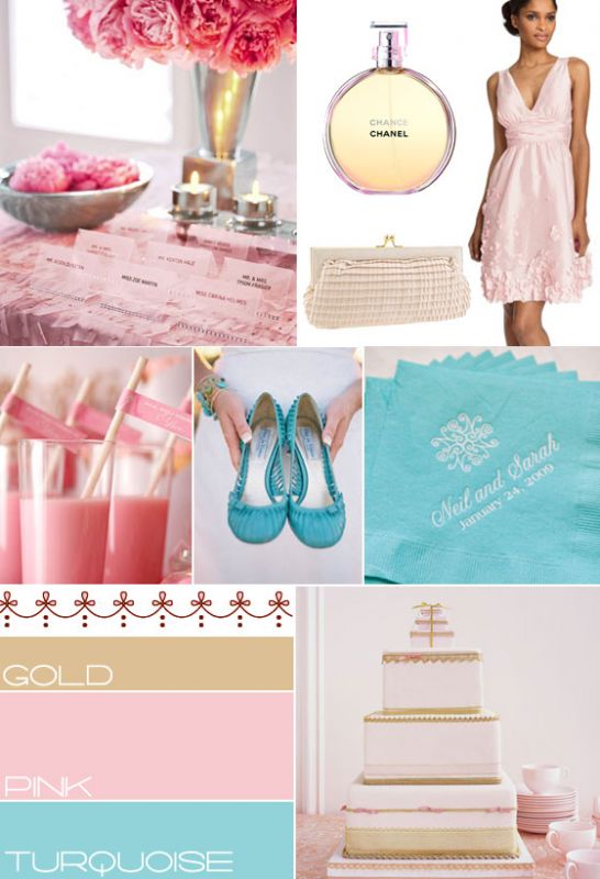 My original scheme was blush pink turquoise and hints of antique gold