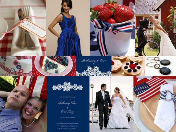 Create this wedding theme: July 4th Picnic/BBQ :  wedding Patriotic