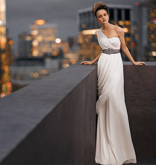 help! Davids Bridal dress from Brides Magazine- July issue :  wedding Vera Wang One Sleeve 1