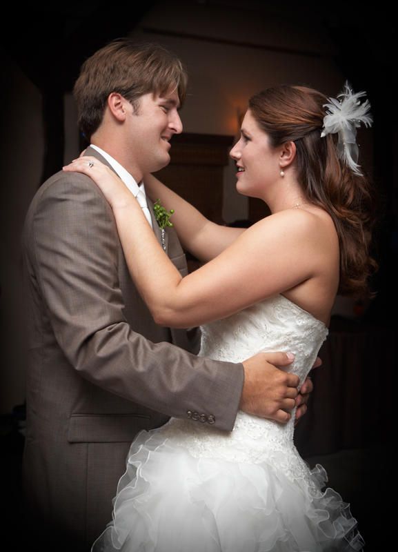 Show me your half up or all down hair photos! :  wedding half up 1 Cali And Josh Dancing