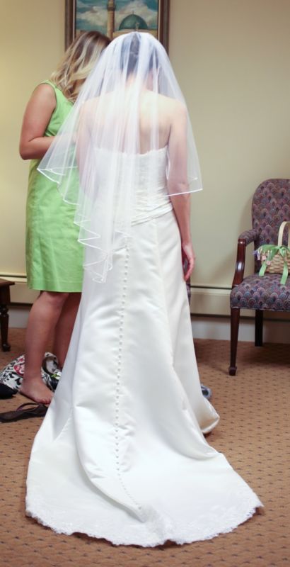 ivory veil with ribbon edging : wedding ivory IMG 0126
