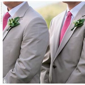 Destination - groom in khaki suit and groomsmen in navy suit? does this work : wedding menswear attire grooms men destination wedding related Grey Suit