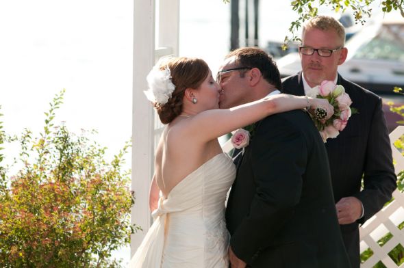 The kiss! :  wedding ceremony GabRonWed 308