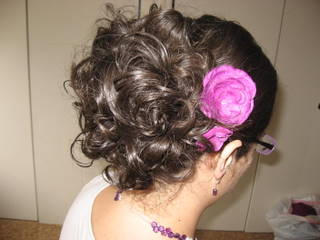 hair trial with fun purple flower! :  wedding hair trial IMG 0006