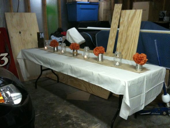 Rustic Table Mockup (With Pictures) :  wedding diy rustic barn farm fall outdoor mason jar tin can paper flower Tables