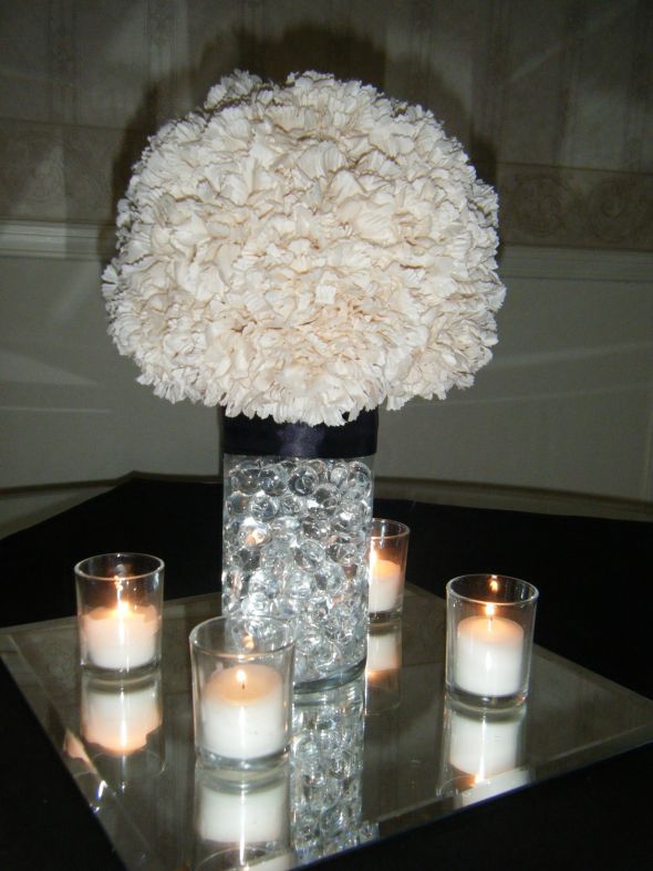 Bre2Be 39s Carnation Pom Centerpieces wedding carnation pomander water 