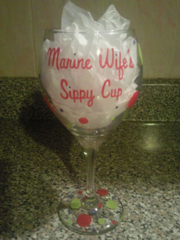 Marine Wine Glasses wedding personalized wine glasses black blue pink 