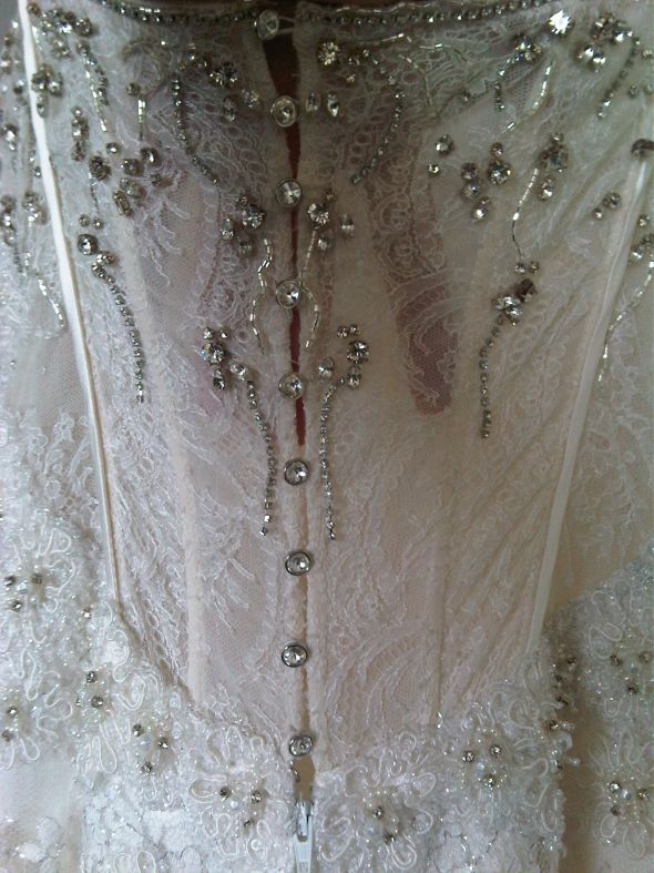 I LOVE my dress...after 5 min of buyers remorse :  wedding Close Up Of Back
