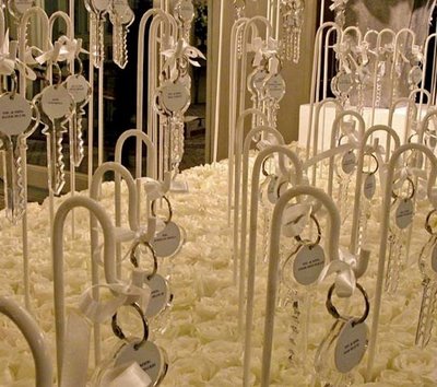 Non-traditional escort cards : wedding Wine Charms