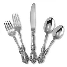 Show us your formal china, flatware, and stemware! :  wedding sterling flatware stemware crystal china china pattern registry gifts dinnerware pictures Oneida Michelangelo