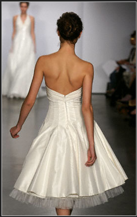 wedding tea length wedding dress short wedding dress Drew Back Of Dress