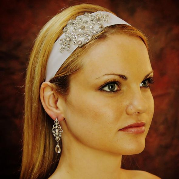 Hair down with ribbon headband wedding ribbon headband accessories hair 
