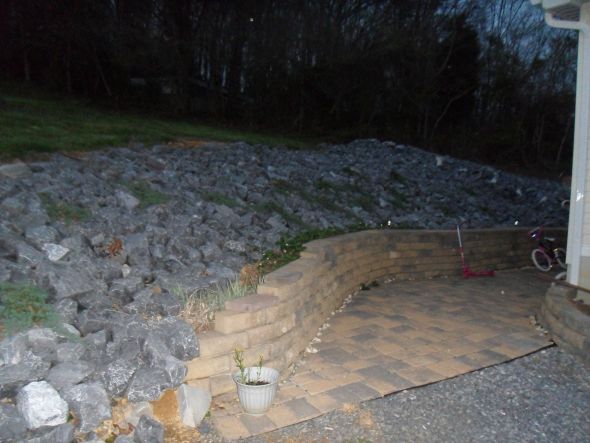 Yard & Deck Improvements so far ...PIC HEAVY :  wedding Retaining Wall And Walkway