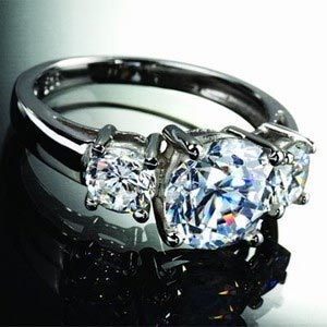 3 Stone Rings, Anyone? : wedding engagement ring 3 stones Diamondaura 3 Stone Ring With Free Earrings Ring Size 6