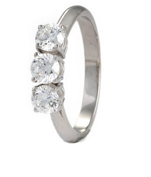 3 Stone Rings, Anyone? :  wedding engagement ring 3 stones Ingle And Rhode Classic Triple Claw Set Engagement Ring