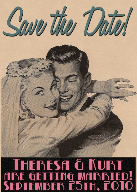 Vintage Ad Save the Dates wedding std save the date vintage 