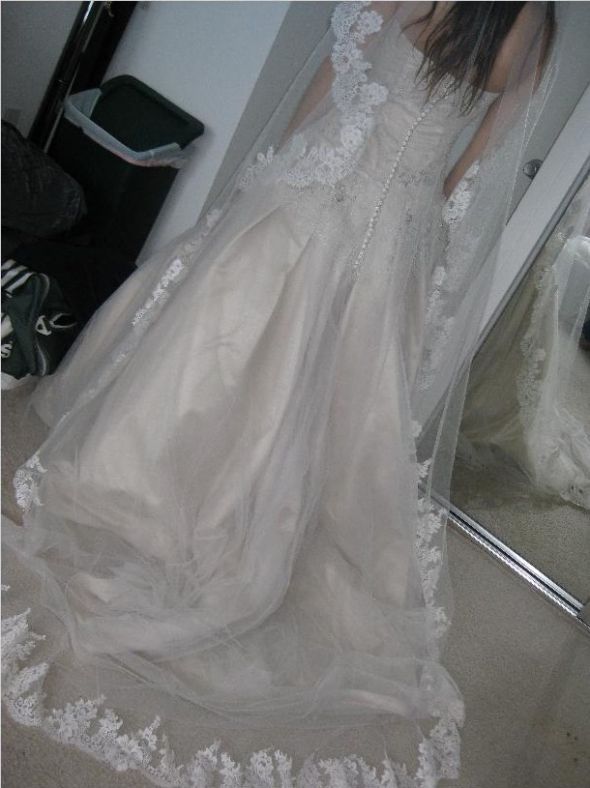 Show me the veil you wore with your Champagne dresses! :  wedding VW3