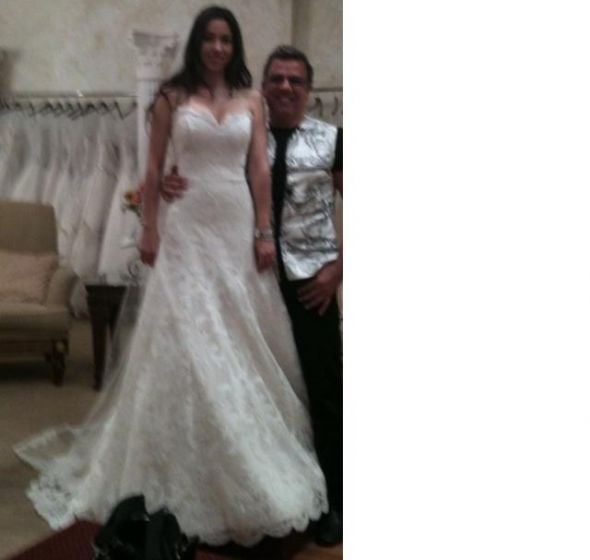 Gorgeous alencon lace dress for petite bride Romona Keveza Legends L195 