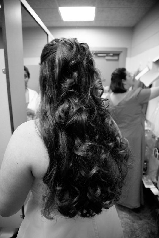 Updos and Half-Up For the Bang-Less Ladies?!? :  wedding bangs updo hair inspiration half up half down wedding hair beauty hair trial 029