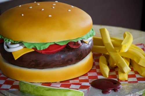 McDonalds favors? :  wedding Burger And Fries Cake