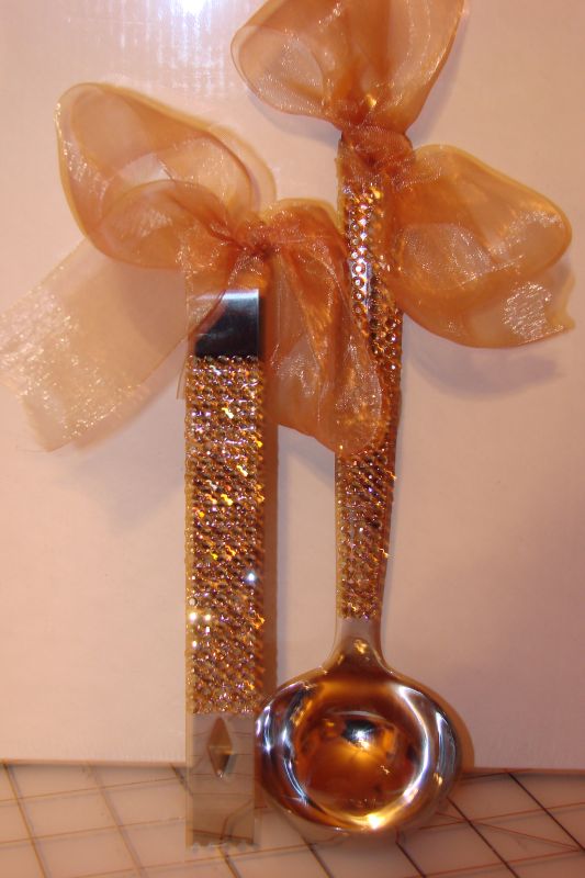 Another DIY done!!! - Blinged Candy Ladle and Tongs :  wedding CandyLabelScoop3