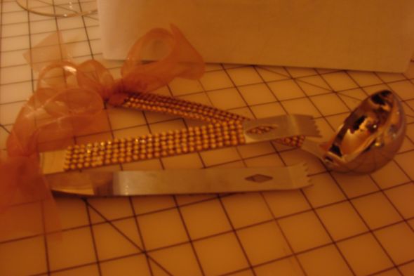 Another DIY done!!! - Blinged Candy Ladle and Tongs :  wedding CandyLadelScoop1