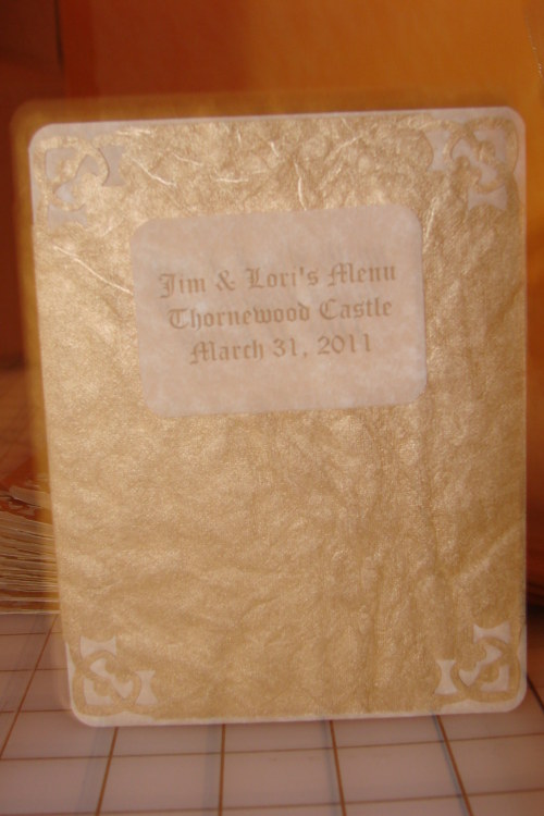 OMG!!! It is over.... My last three DIYs.... :  wedding diy vows menu place cards Menuoutside