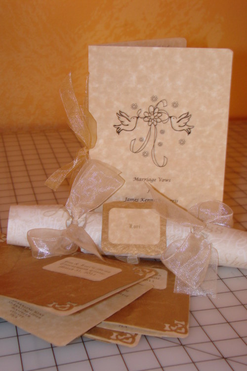 OMG!!! It is over.... My last three DIYs.... :  wedding diy vows menu place cards Placecardvowsmenu