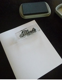 Beautiful Custom Thank You Notes :  wedding thank you note custom damask glitter handmade thank yous Stamping Card
