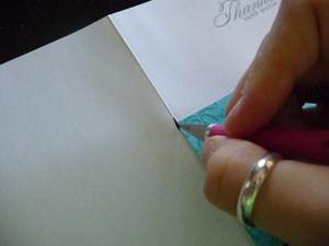 Beautiful Custom Thank You Notes :  wedding thank you note custom damask glitter handmade thank yous Xacto Knife