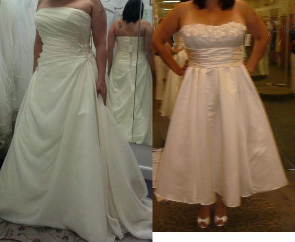 Which dress do you like better on me? :  wedding Dress Vs Dress