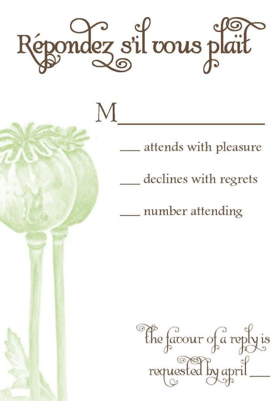 Invitation poll :  wedding diy envelopes invitation green brown Elton RSVP  Weddingbee1