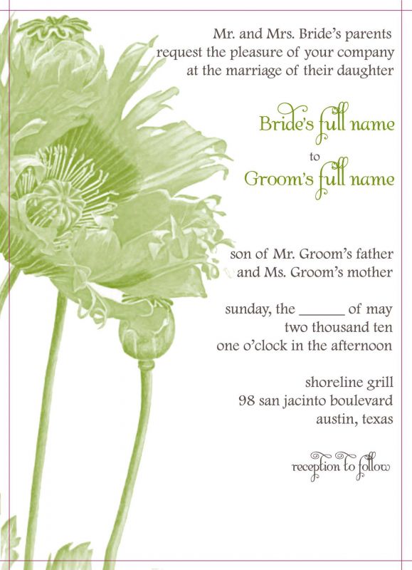 Invitation poll :  wedding diy envelopes invitation green brown Elton Invitation Vertical