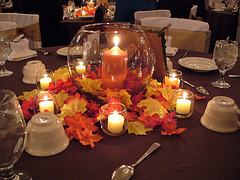 Fall Wedding Centerpiece Ideas :  wedding Leafcenterpieces