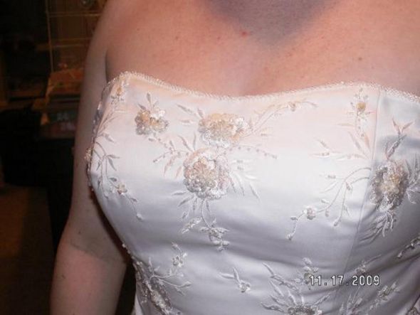 HELP PLEASE!!! Do I need to buy a new dress?! Wedding's in two months. :  wedding is this a good summer wedding dress David S Bridal A Line T8823 White 2008 50055
