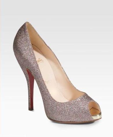 Wedding Shoes Help wedding shoes Christian Louboutin Peep Toe Glitter 