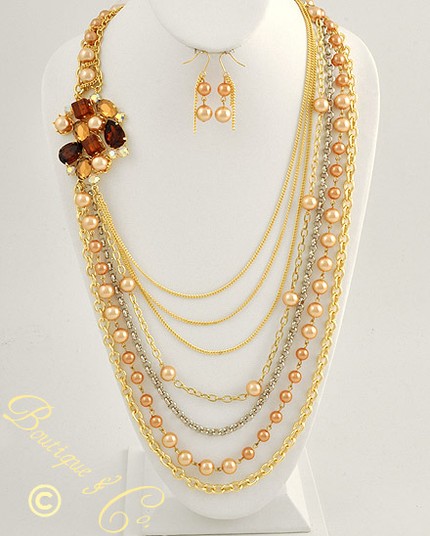 Opinion on this necklace/earrings with my dress...too much? :  wedding Necklace