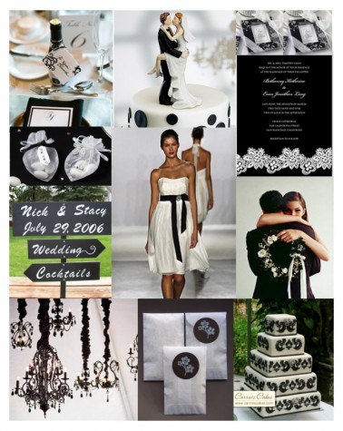 I need some inspiration! Black and White... : wedding black and white damask reception decor hydrangeas anemones black white 14677564 475