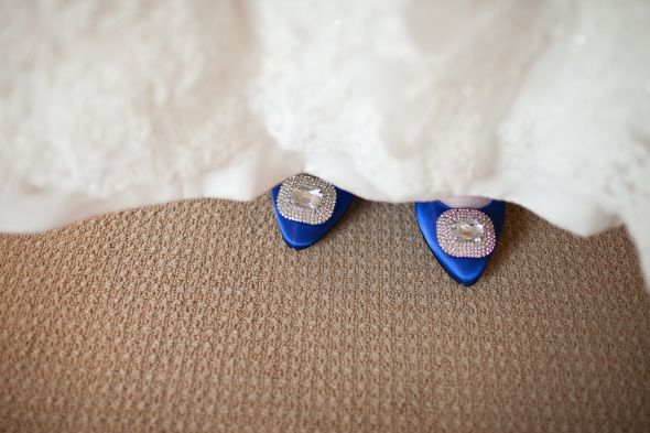 Show me pictures of your blue shoes with your wedding dress! :  wedding blue shoes ivory dress inspiration pictures sapphire horizon royal blue cobalt IMG 9177
