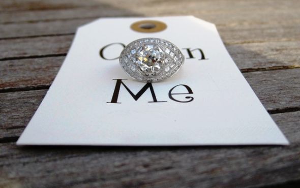 E-Ring Porn Pix, kind of sort of – LOL :  wedding art deco ering diamond old mine cut Ring03