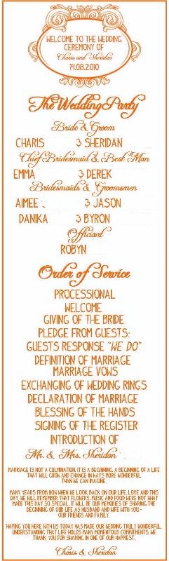 Can I see your wedding programs? :  wedding 346922